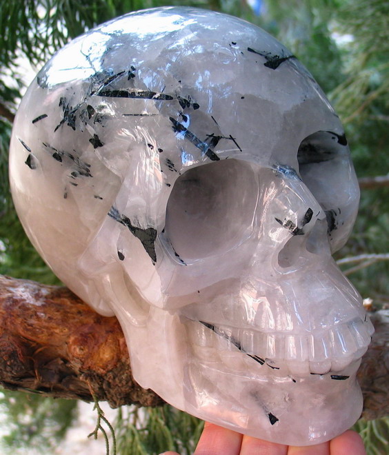 Tourmalinated Quartz Skull is very grounding 964
